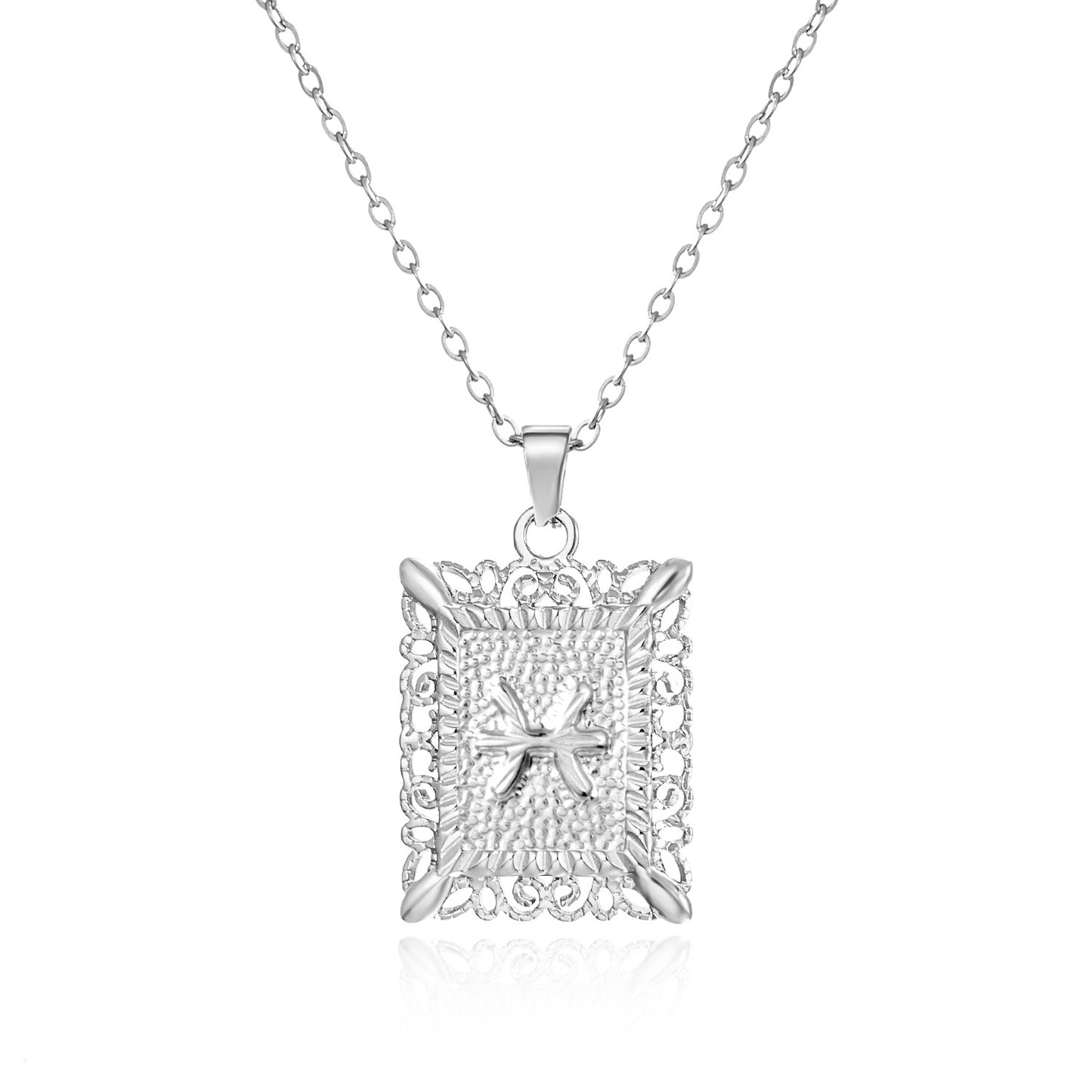 Zodiac Openwork Pendant Necklace