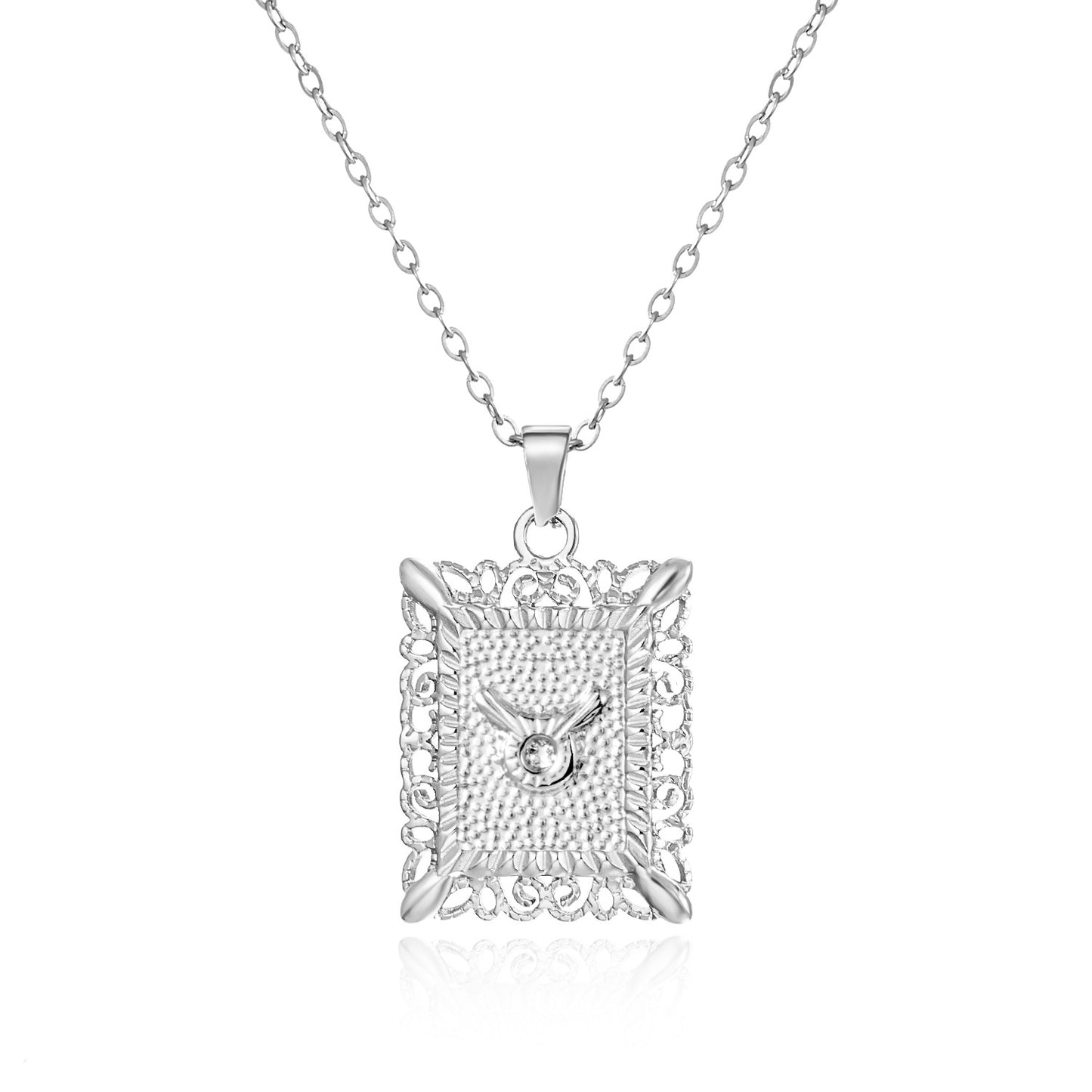 Zodiac Openwork Pendant Necklace