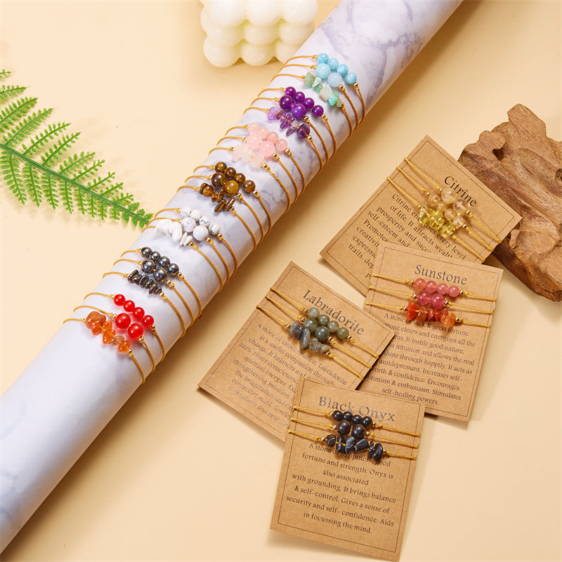 Natural Stone Zodiac Pendant Necklace