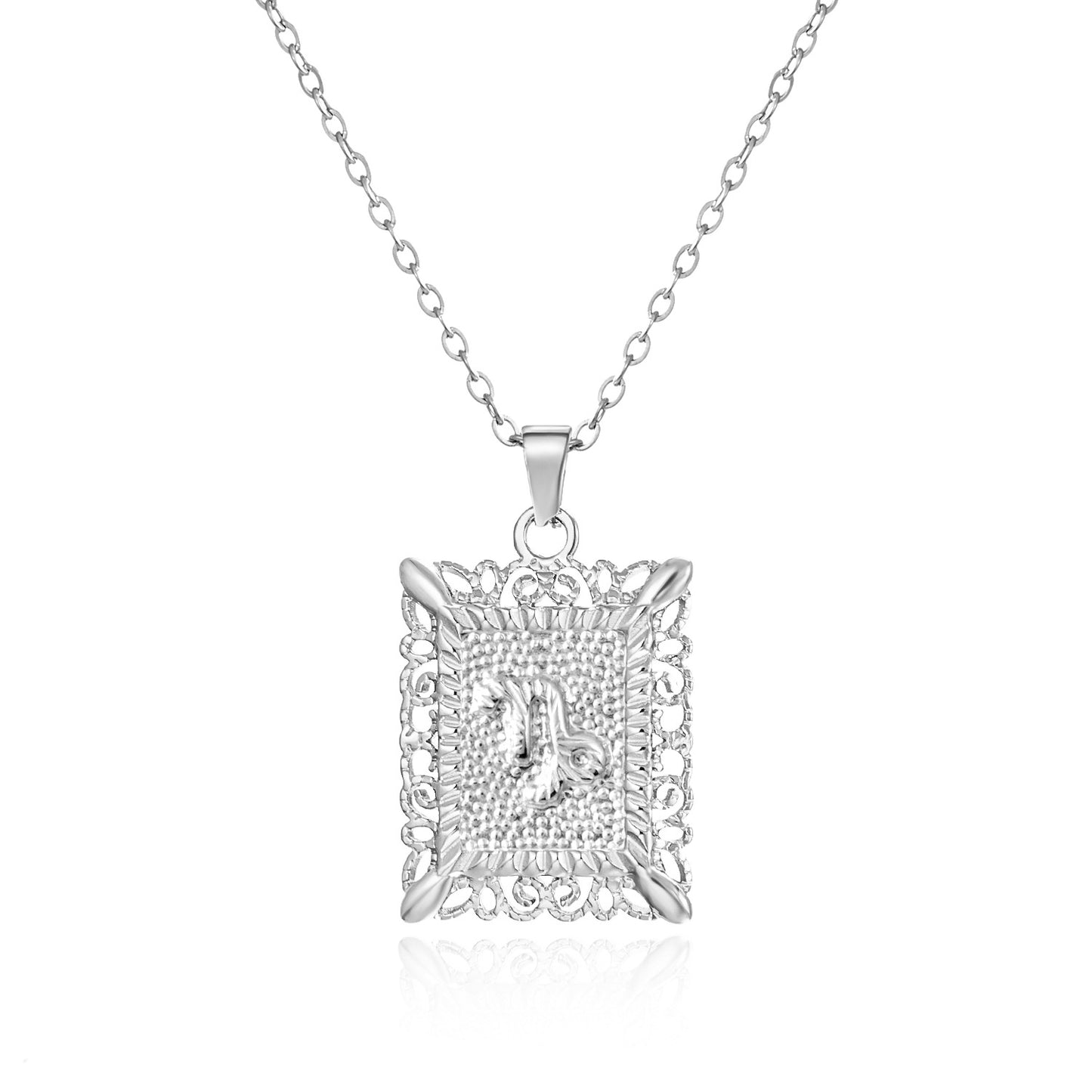 Zodiac Openwork Pendant Necklace