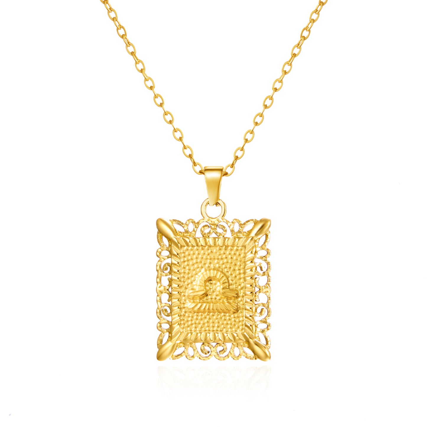 Zodiac Openwork Pendant Necklace