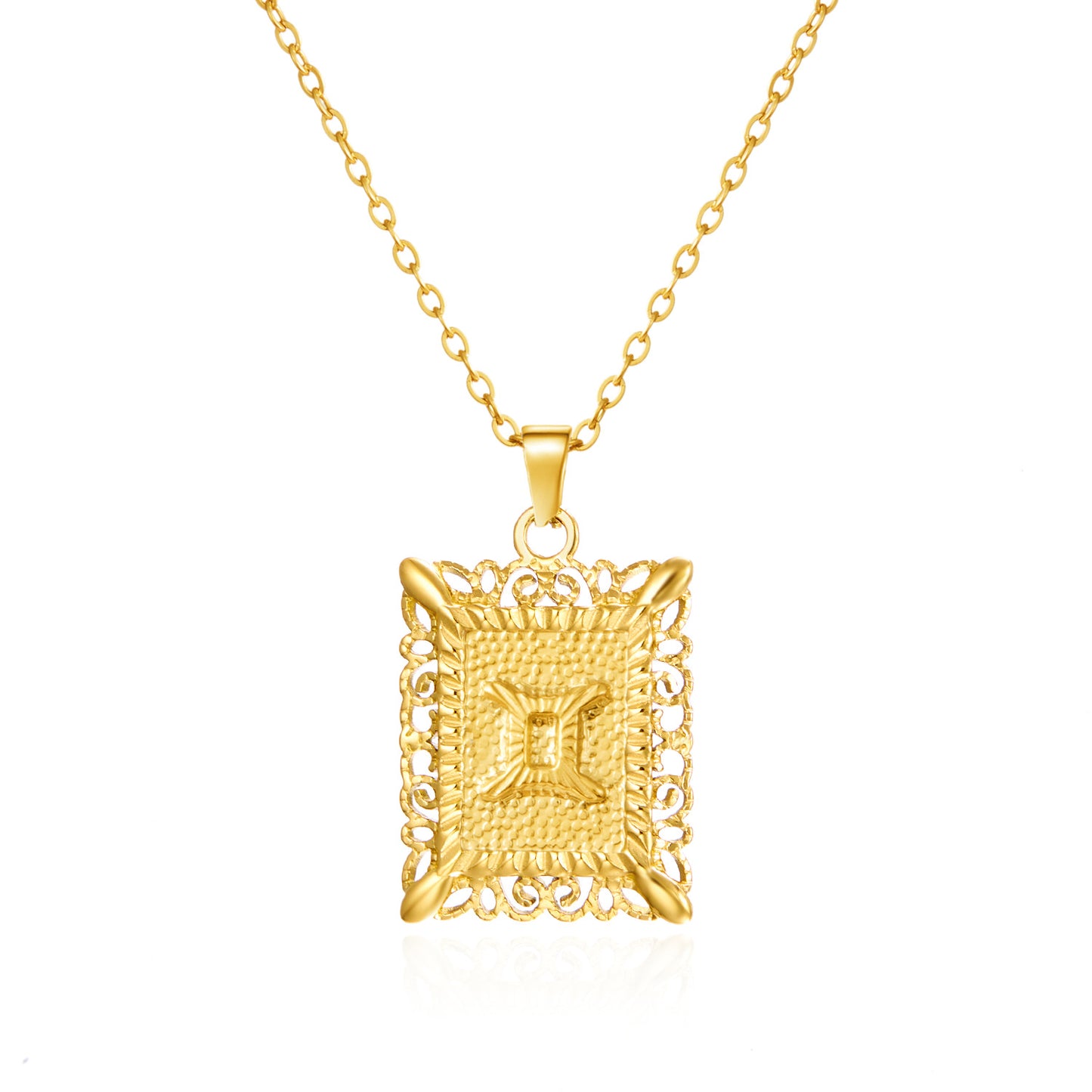 Zodiac Openwork Pendant Necklace