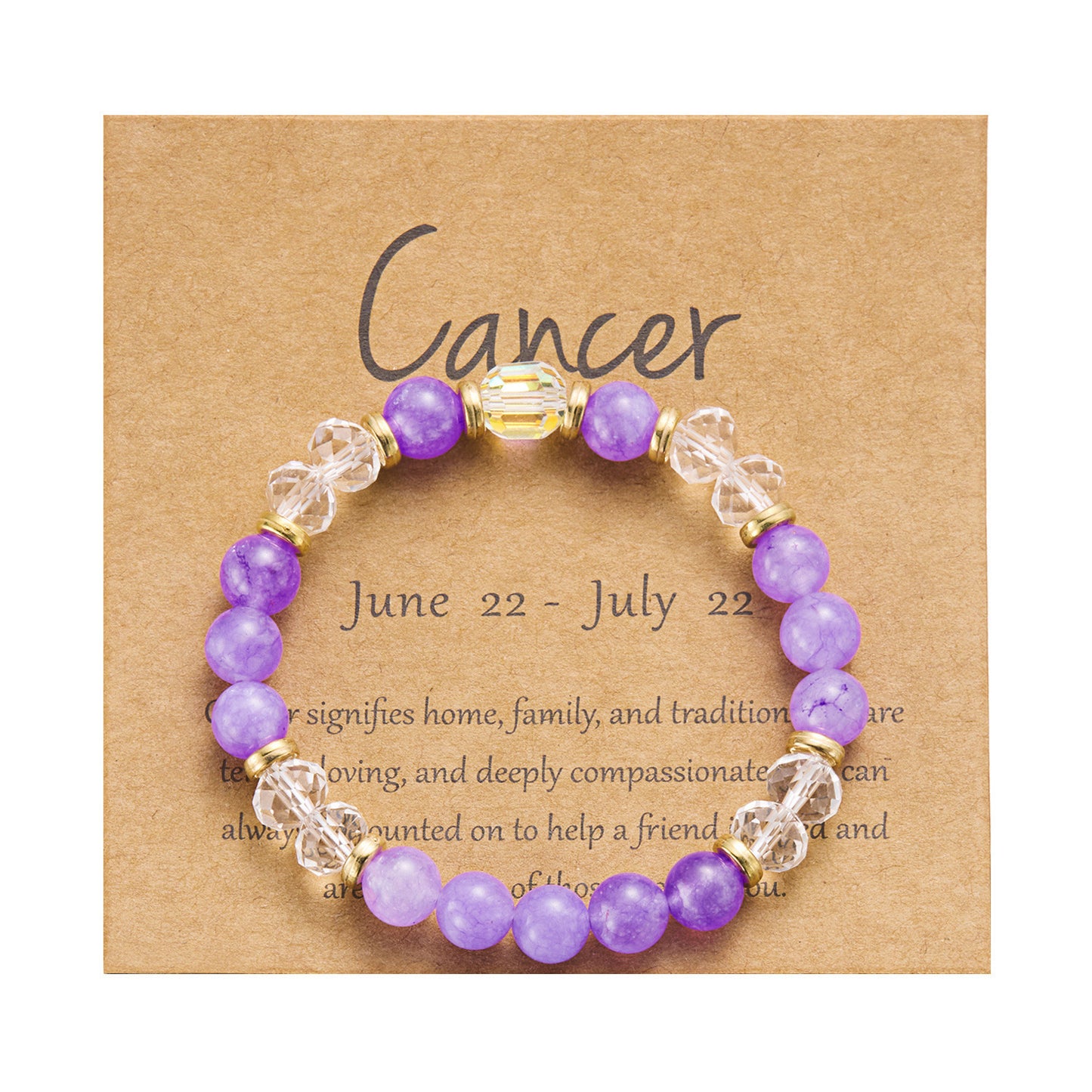 Bracelet en cristal de pierre de couleur du zodiaque