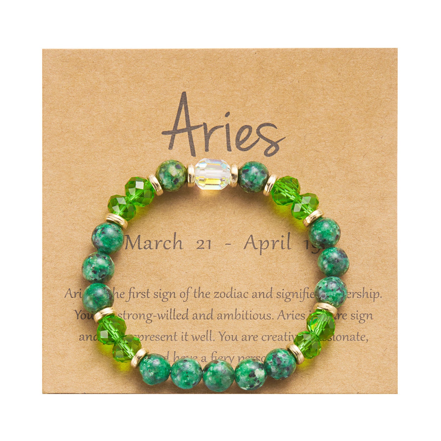 Bracelet en cristal de pierre de couleur du zodiaque