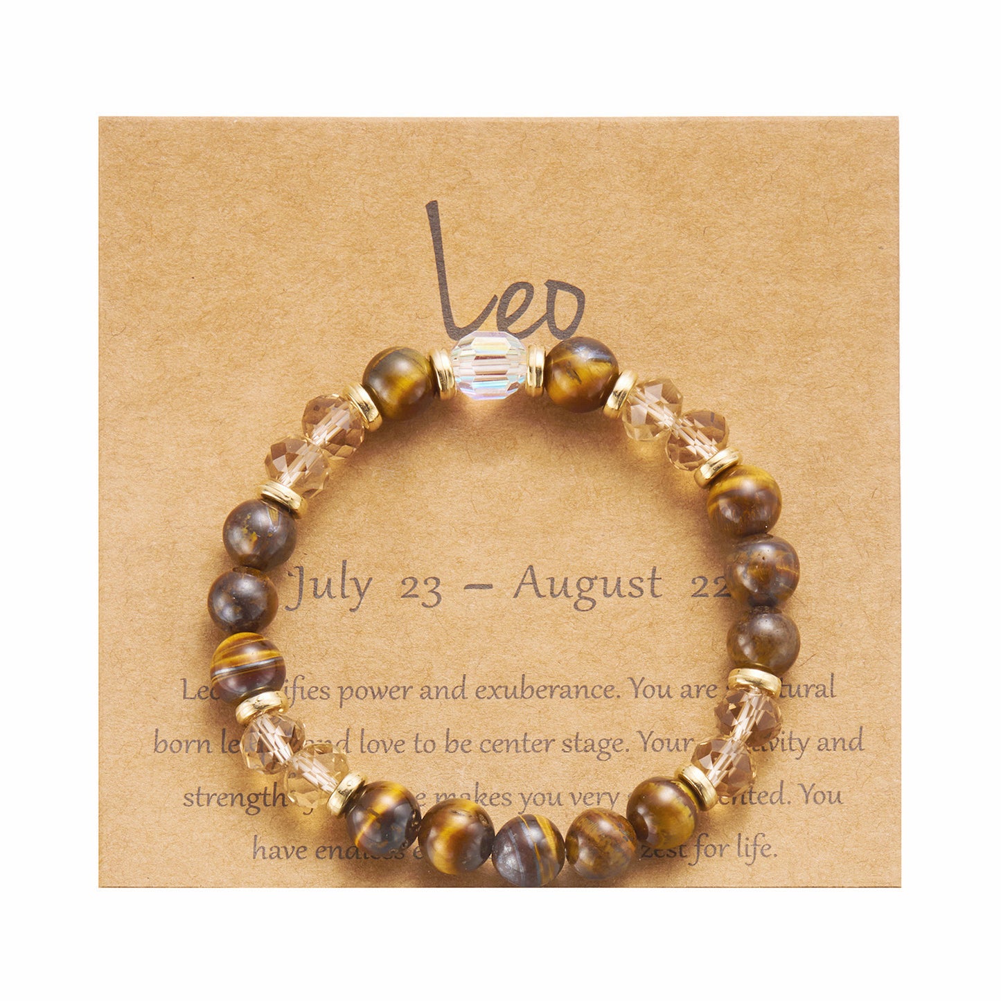 Bracelet en cristal de pierre de couleur du zodiaque