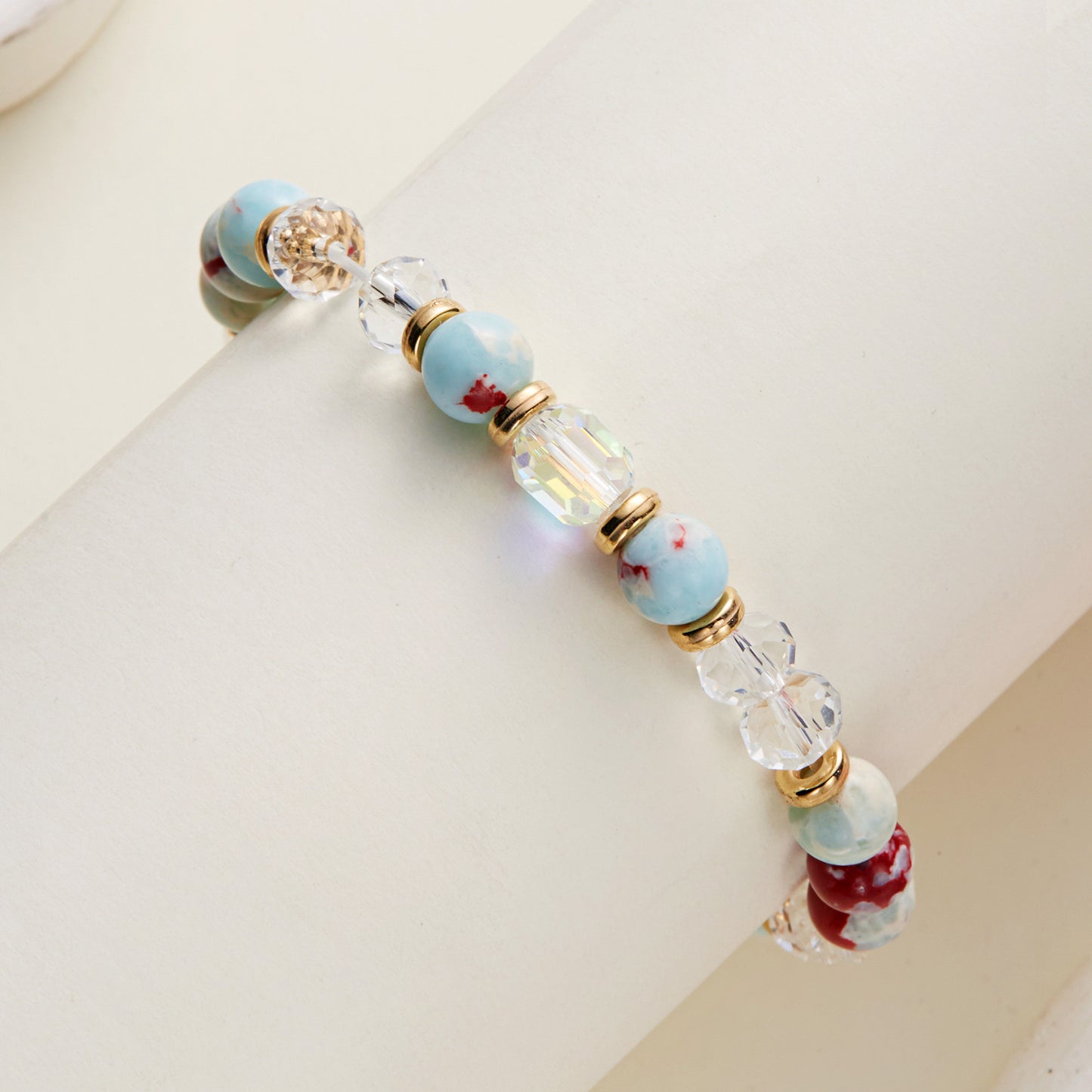 Bracelet en cristal de pierre de couleur du zodiaque