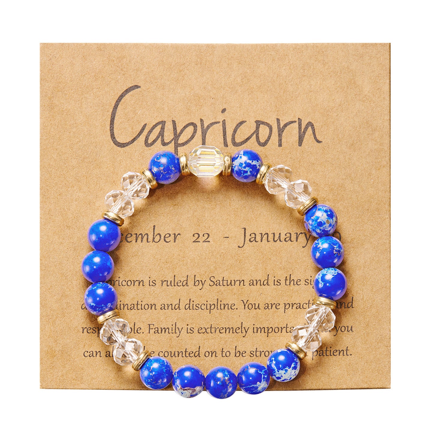 Bracelet en cristal de pierre de couleur du zodiaque