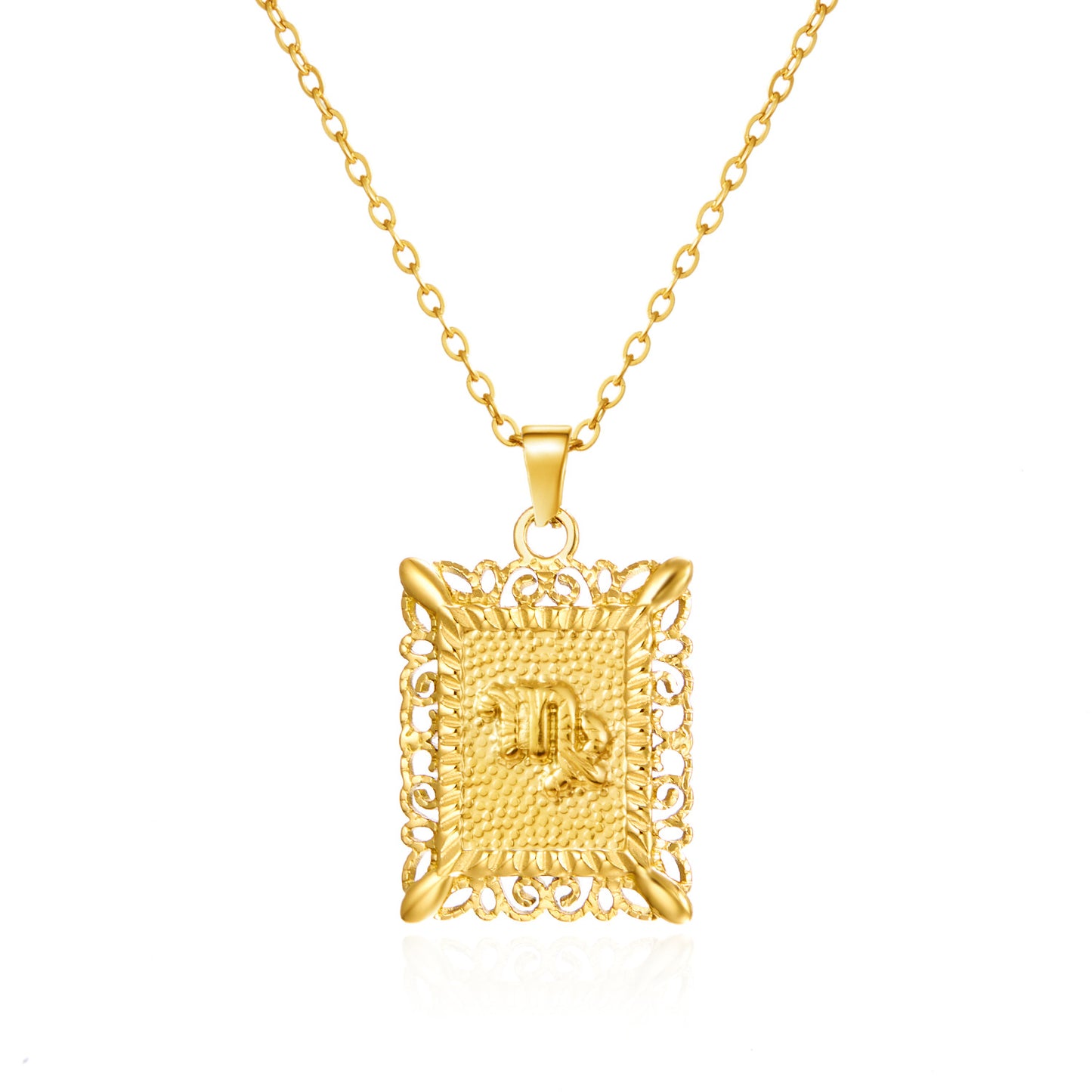 Zodiac Openwork Pendant Necklace