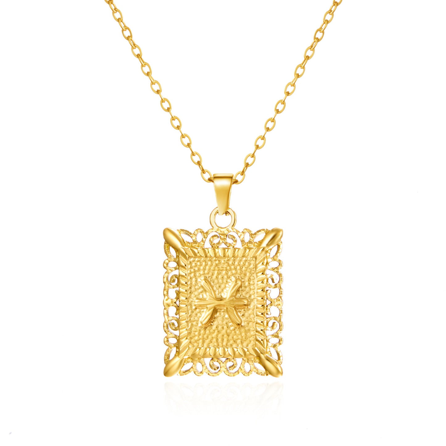 Zodiac Openwork Pendant Necklace