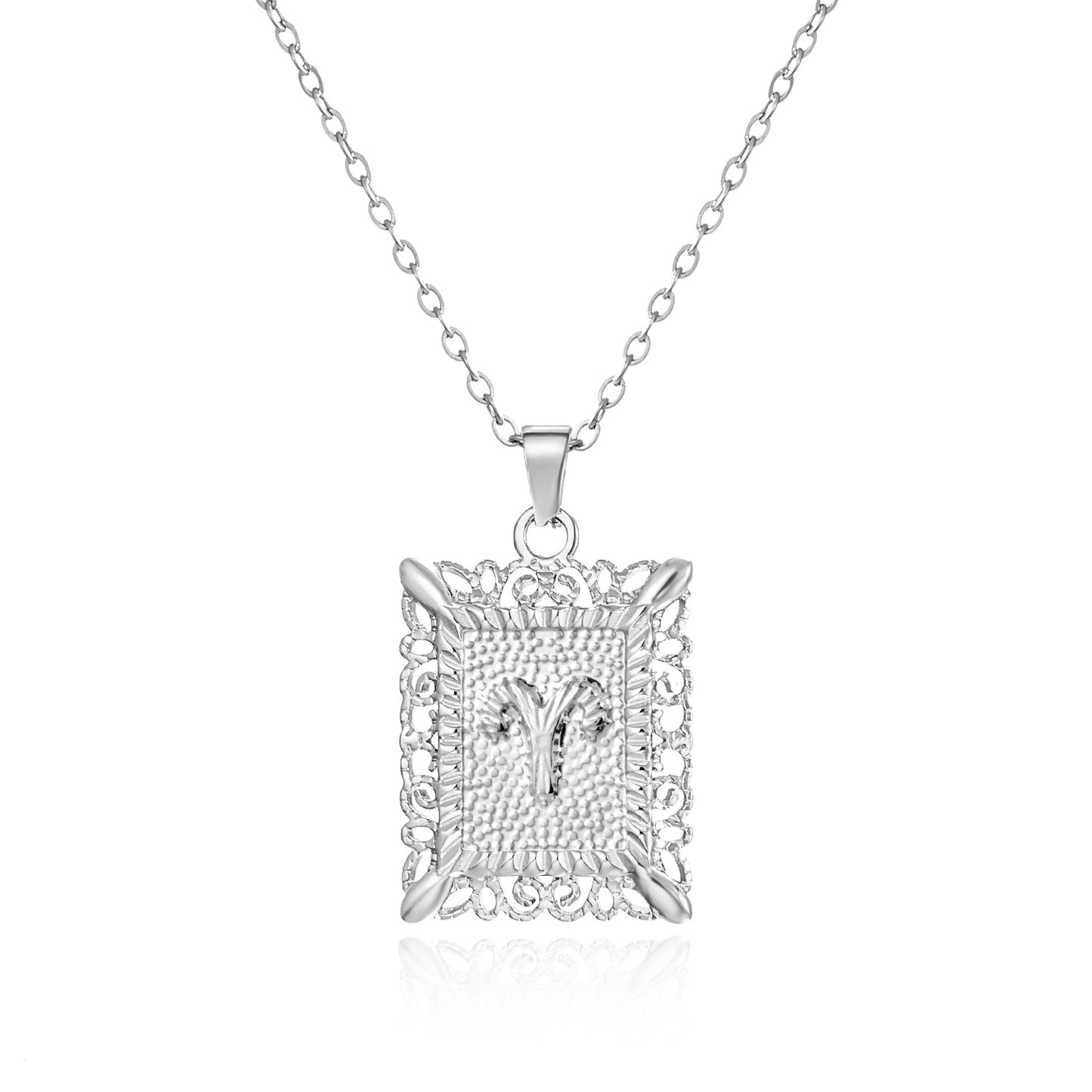 Zodiac Openwork Pendant Necklace