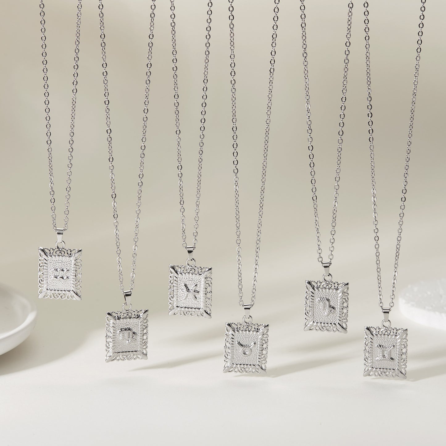 Zodiac Openwork Pendant Necklace