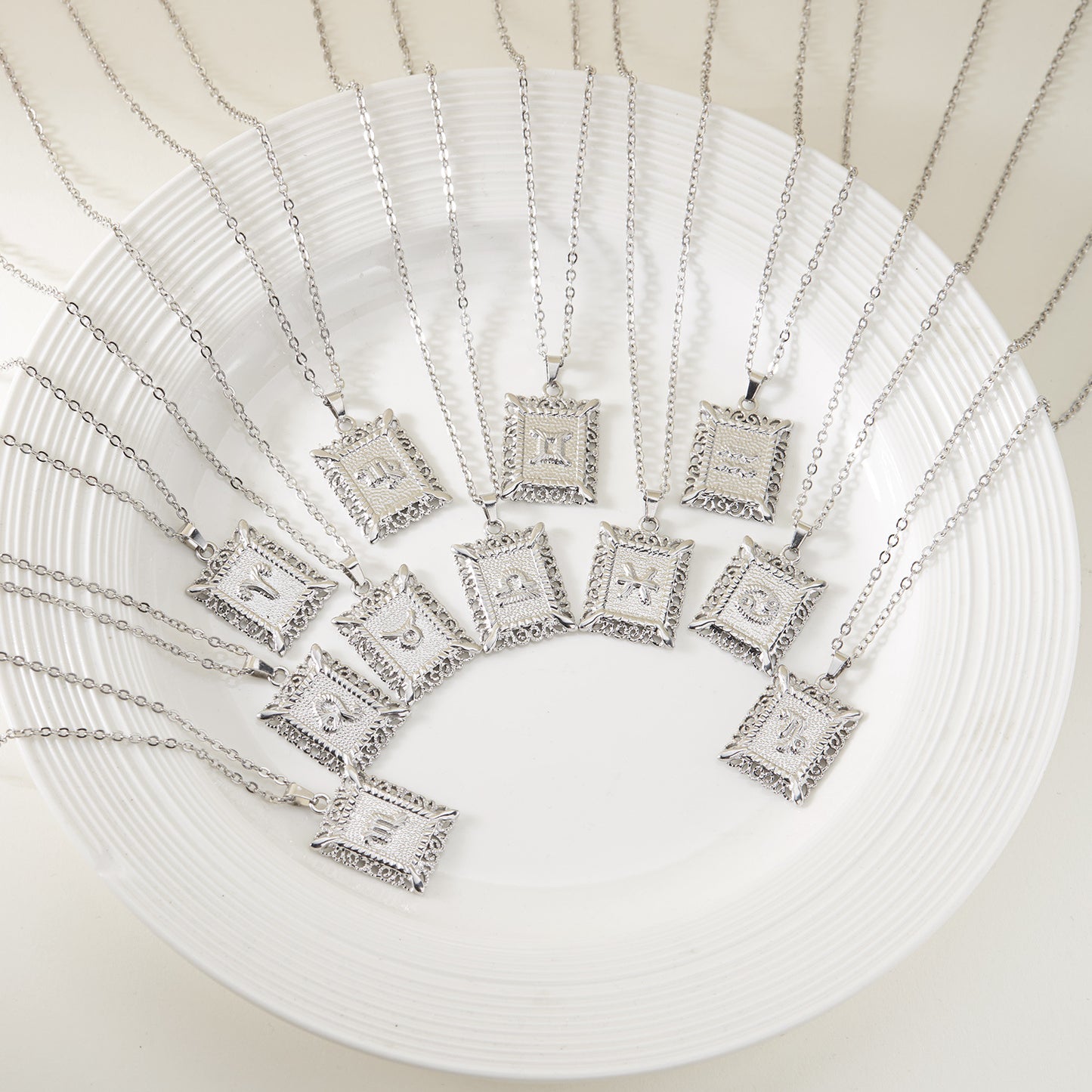 Zodiac Openwork Pendant Necklace
