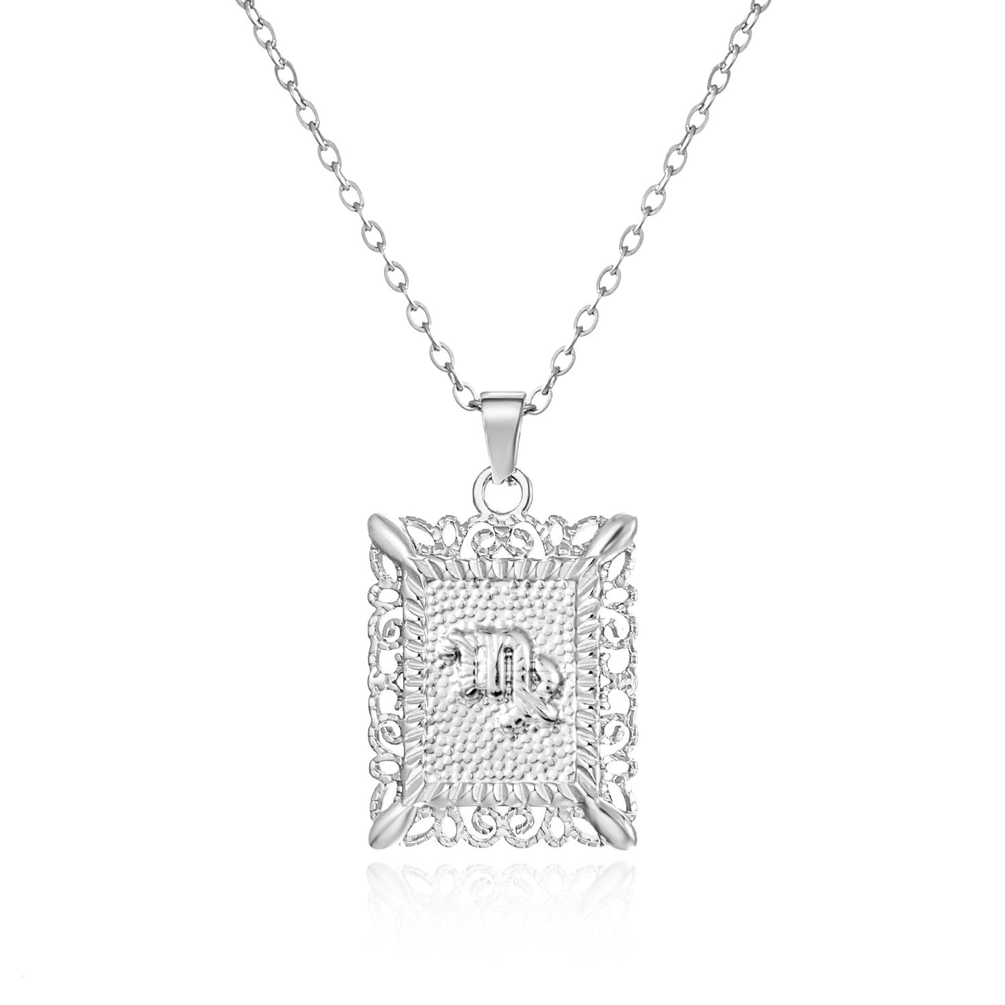 Zodiac Openwork Pendant Necklace