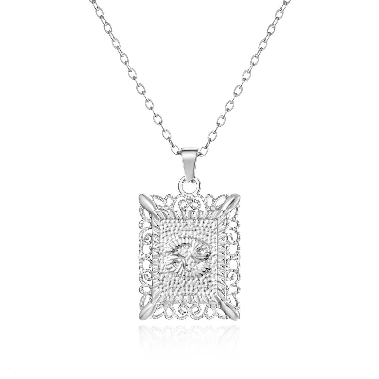 Zodiac Openwork Pendant Necklace