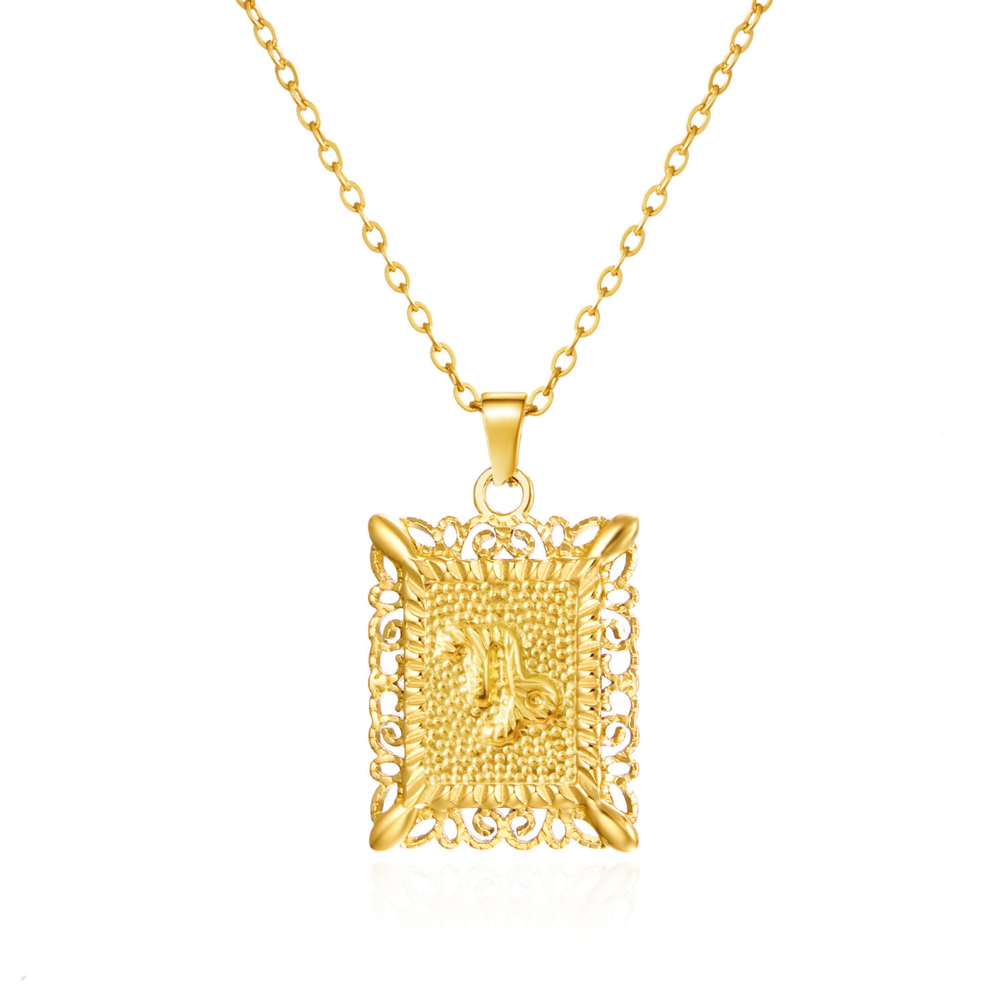 Zodiac Openwork Pendant Necklace