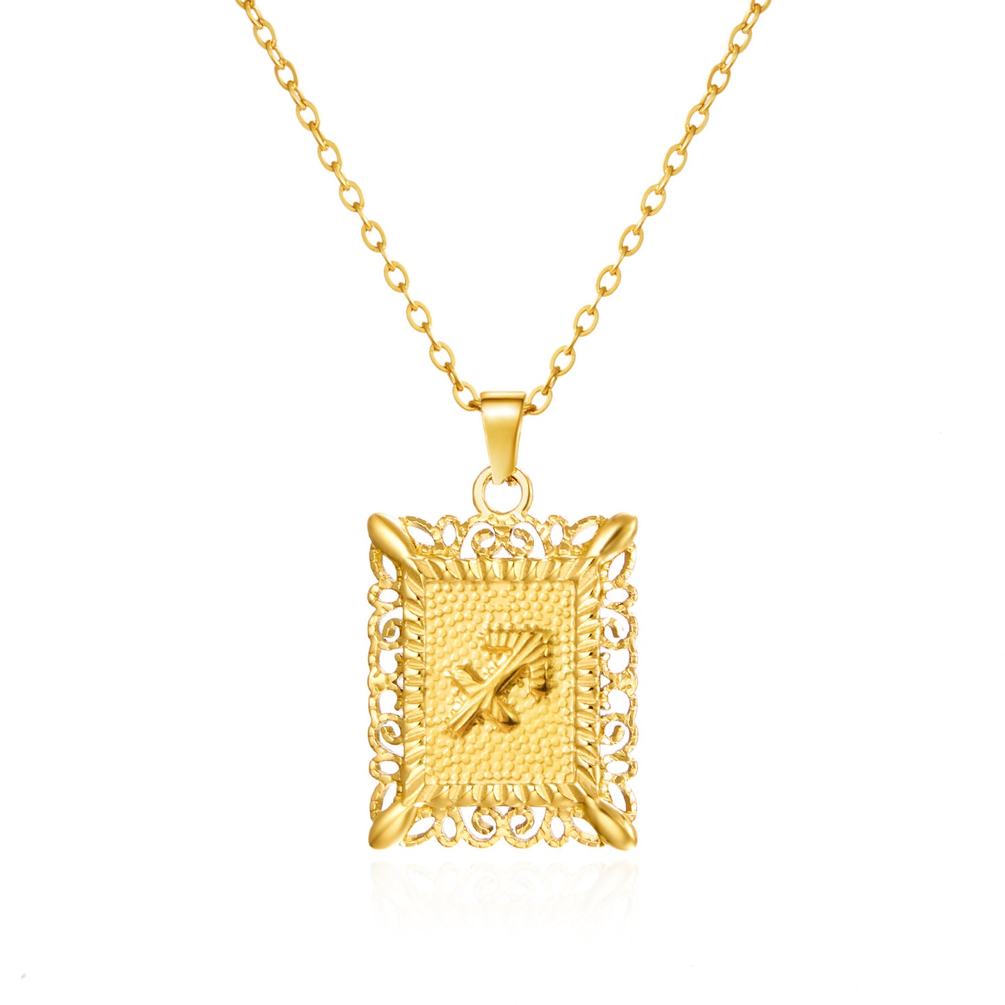 Zodiac Openwork Pendant Necklace