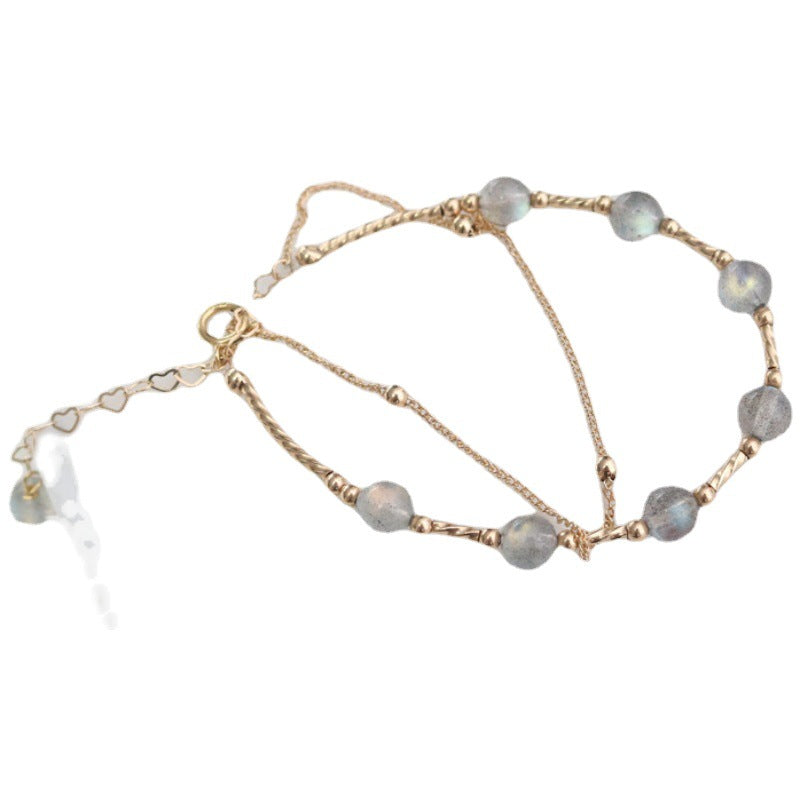 Moonstone Crystal Double Bracelet