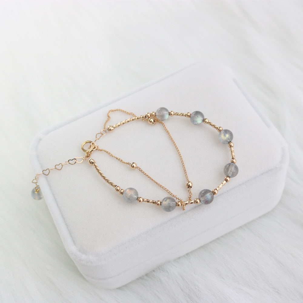 Moonstone Crystal Double Bracelet