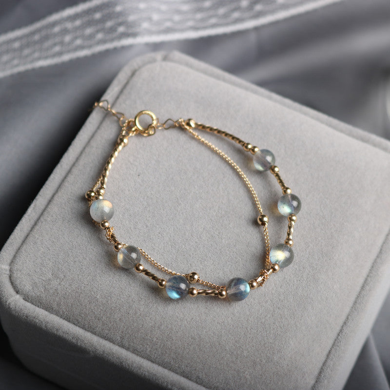 Moonstone Crystal Double Bracelet