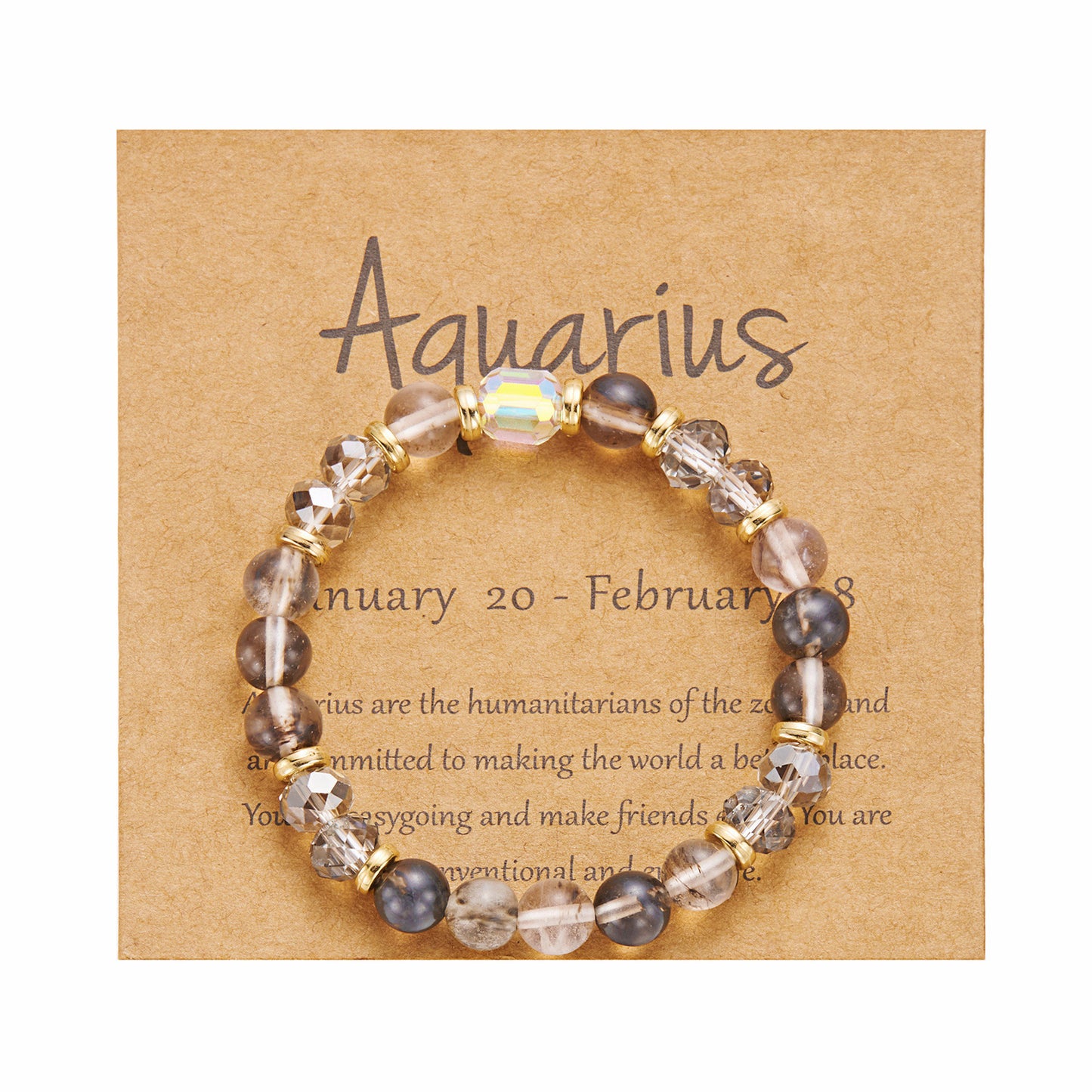Bracelet en cristal de pierre de couleur du zodiaque