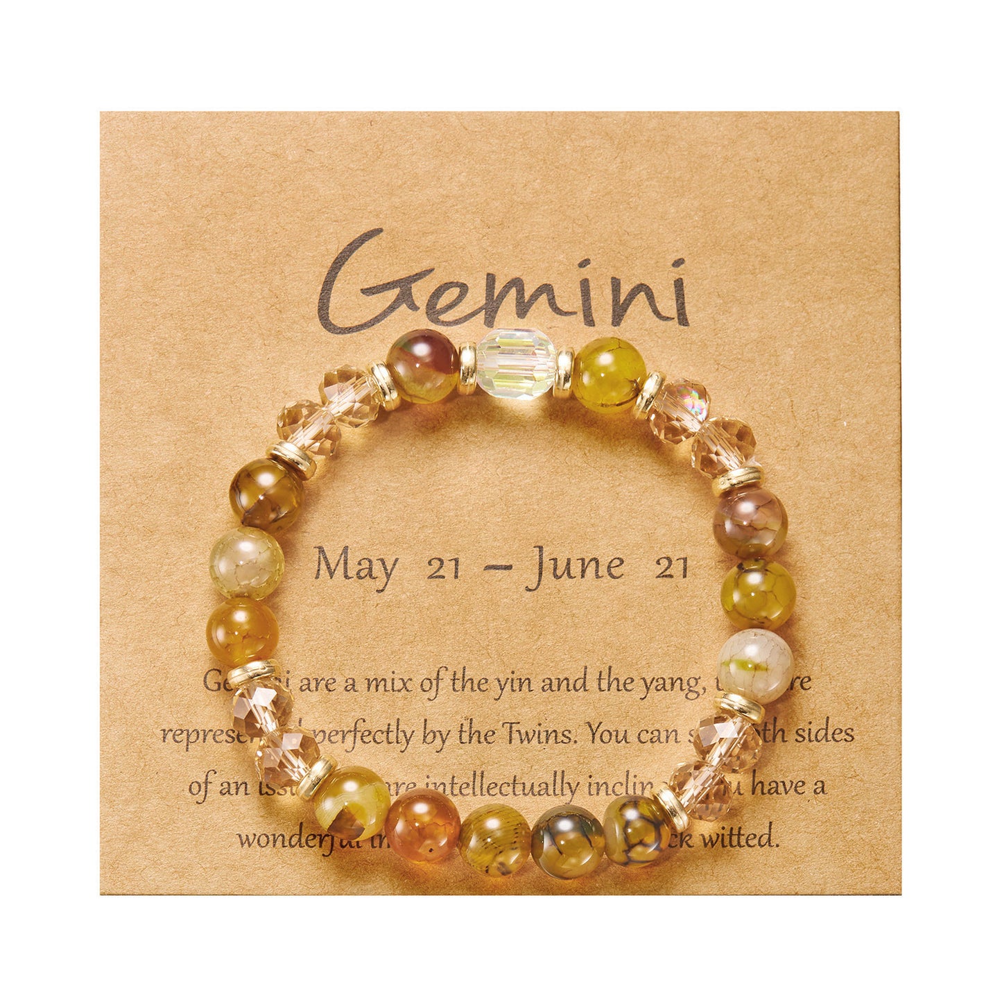 Bracelet en cristal de pierre de couleur du zodiaque