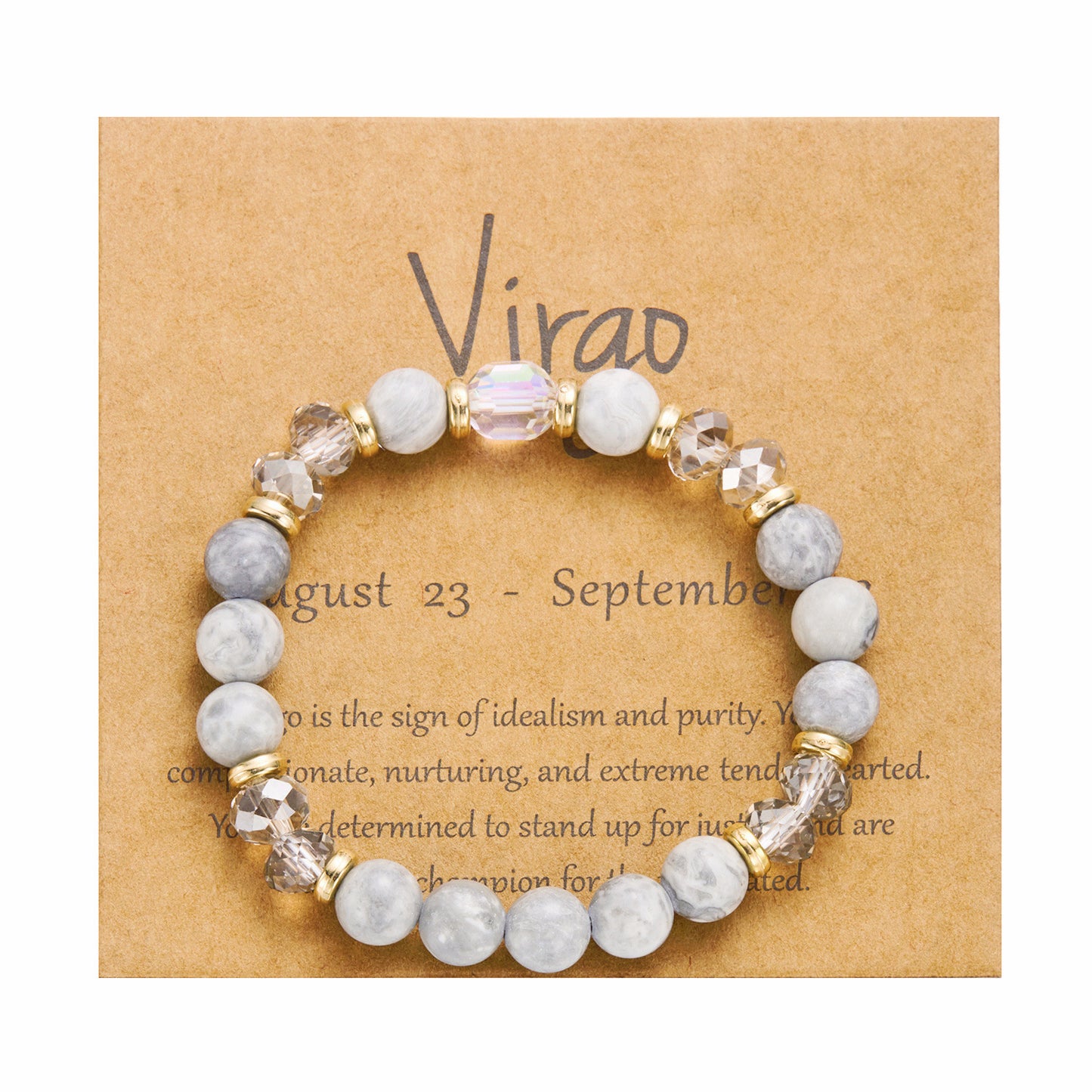 Bracelet en cristal de pierre de couleur du zodiaque